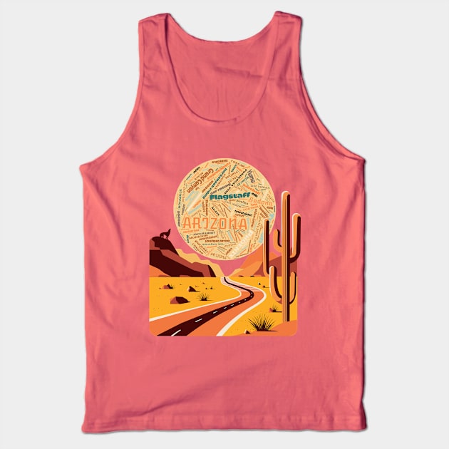 Arizona Landscape Word Art Tank Top by 2HivelysArt